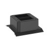 caja de conexión doble, para uso con canaleta de piso afr4bcbl6, material pvc rígido, color negro