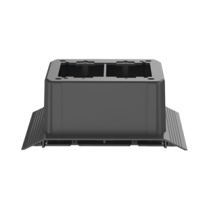 caja de conexión doble, para uso con canaleta de piso afr4bcbl6, material pvc rígido, color negro