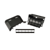 accesorio de conexión a pared, para uso con canaleta de piso afr4bcbl6, material pvc rígido, color negro
