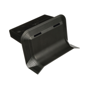 accesorio de conexión a pared, para uso con canaleta de piso afr4bcbl6, material pvc rígido, color negro