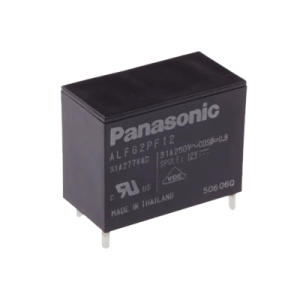 relevador de 4 pines para tarjetas impresas through hole de 12 vcc, 31 amp.