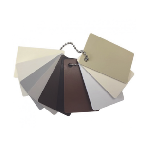 muestrario, de colores con acabados matte para los atenuadores, teclados, interruptores y accesorios lutron.