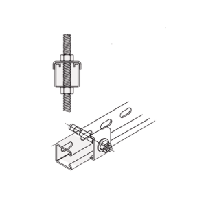 tope unicanal "u" para tornillo de 3/8" ( 9.5 mm ).