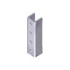 herraje cople para unicanal 4 x 4 cm de 4 perforaciones.