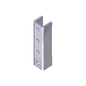 herraje cople para unicanal 4 x 4 cm de 4 perforaciones.