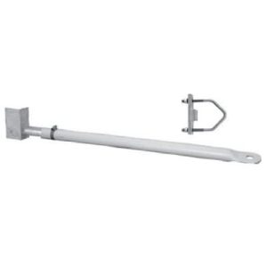 brazo de pvc para montaje lateral superior para estabilizar antenas colineales de fibra de vidrio a una distancia desde 81 103 cm de la torre.