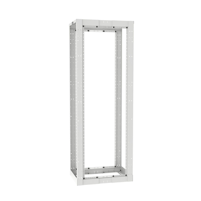 rack de cuatro postes estándar de 19", rieles roscados #12 24, profundidad ajustable de 23 a 42 in, 45 unidades de rack, color blanco rack de cuatro postes estándar de 19", rieles roscados #12 24, profundidad ajustable de 23 a 42 in, 45 unidades de rack, color blanco