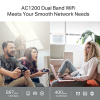router inalámbrico ac 1200 / doble banda mu mimo / 1 puerto wan 10/100/1000 mbps / 4 puertos lan 10/100/1000 mbps / compatible con easymesh / administración web o app tether