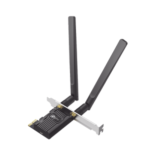 adaptador pcie inalámbrico doble banda ax1800 mbps / seguridad inalámbrica wpa3 /antena de alta ganancia / tecnología mu mumo 2x2 / soporte de perfil bajo y altura completa / bluetooth 5.2