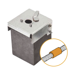 molde de grafito vertical unión lineal de cable 2/0 awg (pasante) con cable 2/0 awg (terminal).