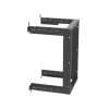 rack panzone® de montaje en pared, de 19in, profundidad ajustable, rieles numerados y roscados #12 24, 18 ur, color negro