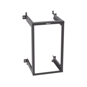 rack panzone® de montaje en pared, de 19in, profundidad ajustable, rieles numerados y roscados #12 24, 18 ur, color negro
