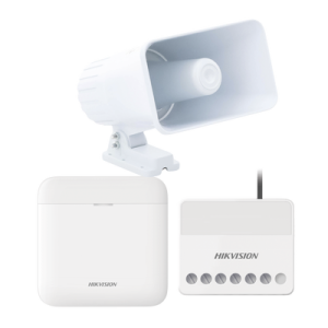 (axpro) kit de alarma ax pro con sirena cableada 30w / incluye: 1 hub con batería de respaldo / 1 sirena cableada de 30 watts ip65 / 1 relevador inalámbrico 0 a 36 vcc / compatible con hik connect p2p