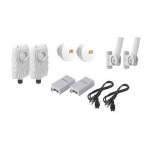 kit de 2 radios b5x con 2 antenas de (16 dbi), rango de frecuencia extendida (4.9 a 6.4 ghz), incluye inyector poe, cable de alimentación y 2 fleximount xl para alineación, distancia de hasta 4 km