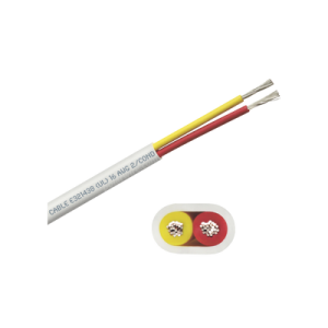 rollo de cable plano grado marino calibre 16, de 2 conductores (rojo y amarillo) de 250 pies (76.2 m).
