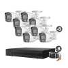 kit turbohd 1080p / dvr 8 canales / 8 cámaras bala colorvu con microfono integrado / fuente de poder / accesorios de instalación