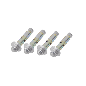 kit de 4 piezas de taquete tipo barrenancla con tornillo de 3/8" x 3" con taquete de 1/2".