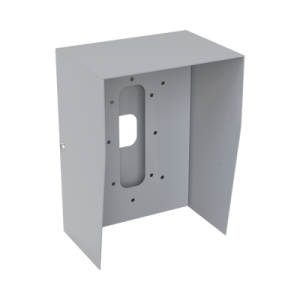 cubierta industrial para montaje de porteros ip fanvil y grandstream, pintura electrostática color gris.