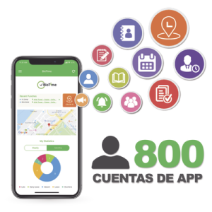 licencia para realizar checadas de asistencia desde smartphone (app) con envío de fotografía y ubicación por gps / compatible con biotimepro / licencia para 800 usuarios