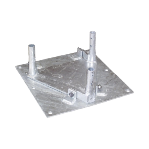 base para torre con tramo 25g para instalación en concreto con accesorio abatible.