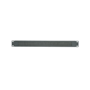tapa ciega para rack de 19in, tipo cepillo de nylon, para paso de cables y mejor manejo térmico, color negro, 1 ur
