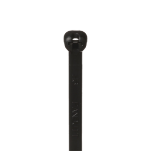 cincho de nylon 6.6 dome top®, con lengüeta de bloqueo de acero inoxidable, 203 mm largo x 4.7mm ancho, color negro, exterior resistente a rayos uv, paquete de 100pz