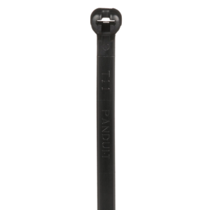 cincho de nylon 6.6 dome top®, con lengüeta de bloqueo de acero inoxidable, 203 mm largo x 4.7mm ancho, color negro, exterior resistente a rayos uv, paquete de 1000pz