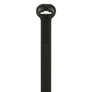 cincho de nylon 6.6 dome top®, con lengüeta de bloqueo de acero inoxidable, 780 mm largo x 7mm ancho, color negro, exterior resistente a rayos uv, paquete de 100pz
