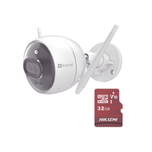 kit de camara wifi y memoria micro sd / incluye 1 pieza c3x y 1 memoria microsd 32gb / audio de dos vías / colores en oscuridad / detección humana y de vehículo