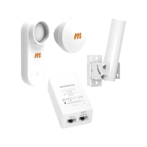 kit de radios c5x, rango de frecuencia extendida (4.9 a 6.4 ghz), incluye inyector poe, montaje universal para tubo o poste y una antena de 16 dbi
