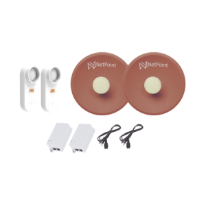 kit de 2 radios c5x con antenas nppros2pack (27 dbi), rango de frecuencia extendida (4.9 a 6.4 ghz), incluye inyector poe y cable de alimentación