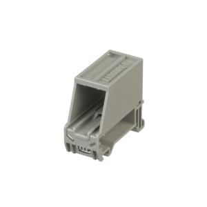 adaptador de 1 puerto, para conectores tipo mini com, blindado, montaje en riel din estándar de 35mm, color gris internacional