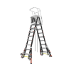 escalera de fibra de vidrio con jaula de 8' 14' (2.44 4.27 m). con ajuste en ruedas (ratchet™ leveler) (sku:18515 817).