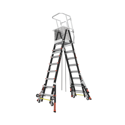 escalera de fibra de vidrio con jaula de 8' 14' (2.44 4.27 m). con ajuste en ruedas (ratchet™ leveler) (sku:18515 817). escalera de fibra de vidrio con jaula de 8' 14' (2.44 4.27 m). con ajuste en ruedas (ratchet™ leveler) (sku:18515 817).