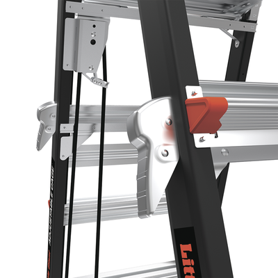 escalera de fibra de vidrio con jaula de 8' 14' (2.44 4.27 m). con ajuste en ruedas (ratchet™ leveler) (sku:18515 817). escalera de fibra de vidrio con jaula de 8' 14' (2.44 4.27 m). con ajuste en ruedas (ratchet™ leveler) (sku:18515 817).