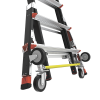 escalera de fibra de vidrio con jaula de 8' 14' (2.44 4.27 m). con ajuste en ruedas (ratchet™ leveler) (sku:18515 817).