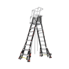 escalera de fibra de vidrio con jaula de 8' 14' (2.44 4.27 m). con ajuste en ruedas (ratchet™ leveler) (sku:18515 817).