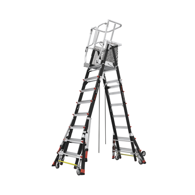 escalera de fibra de vidrio con jaula de 8' 14' (2.44 4.27 m). con ajuste en ruedas (ratchet™ leveler) (sku:18515 817). escalera de fibra de vidrio con jaula de 8' 14' (2.44 4.27 m). con ajuste en ruedas (ratchet™ leveler) (sku:18515 817).