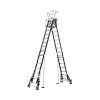 escalera de fibra de vidrio con jaula de 8' 14' (2.44 4.27 m). con ajuste en ruedas (ratchet™ leveler) (sku:18515 817).
