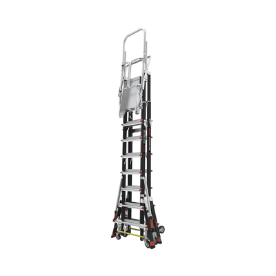 escalera de fibra de vidrio con jaula de 8' 14' (2.44 4.27 m). con ajuste en ruedas (ratchet™ leveler) (sku:18515 817). escalera de fibra de vidrio con jaula de 8' 14' (2.44 4.27 m). con ajuste en ruedas (ratchet™ leveler) (sku:18515 817).