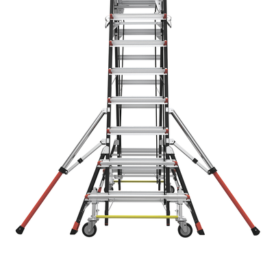 escalera de fibra de vidrio con jaula de 8' 14' (2.44 4.27 m). con ajuste en ruedas (ratchet™ leveler) (sku:18515 817). escalera de fibra de vidrio con jaula de 8' 14' (2.44 4.27 m). con ajuste en ruedas (ratchet™ leveler) (sku:18515 817).