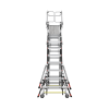 escalera de fibra de vidrio con jaula de 8' 14' (2.44 4.27 m). con ajuste en ruedas (ratchet™ leveler) (sku:18515 817).