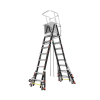 escalera de fibra de vidrio con jaula de 8' 14' (2.44 4.27 m). con ajuste en ruedas (ratchet™ leveler) (sku:18515 817).