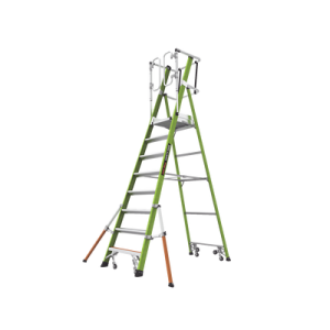 escalera fija de 8' (2.4m) de fibra de vidrio con jaula y peldaños de aluminio. (sku:19708 146).