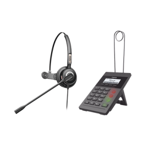 kit fanvil para call center incluye teléfono ip x2cp y diadema ht201 y fuente de alimentación.
