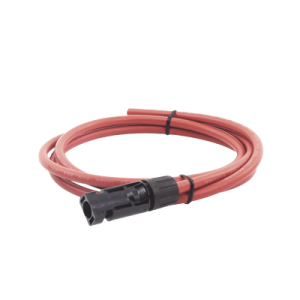 cable fotovoltaico, 1.5 m, rojo, calibre 10 awg con terminal mc4 m en un extremo