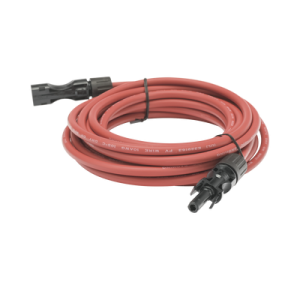 cable fotovoltaico, 2.5 m, rojo, calibre 10 awg con terminal mc4 m en ambos extremos