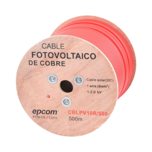 carrete de 500 metros / cable fotovoltaico rojo / material cobre / 6mm² (10awg) / 2000 vcc