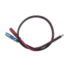 cables en paquete dual / cable rojo y negro / 30 cm / terminal f1 en un extremo / puntas libres en el otro / conexión a baterías de respaldo.