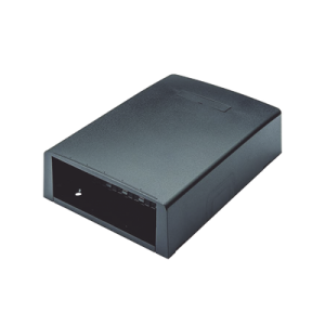 caja de montaje en superficie, con accesorio para resguardo de fibra Óptica, para 12 módulos mini com, color negro